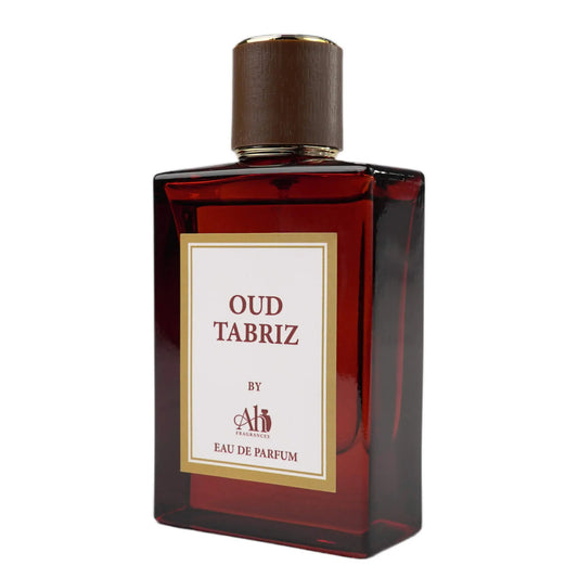 Oud Tabriz perfume bottle on a white background