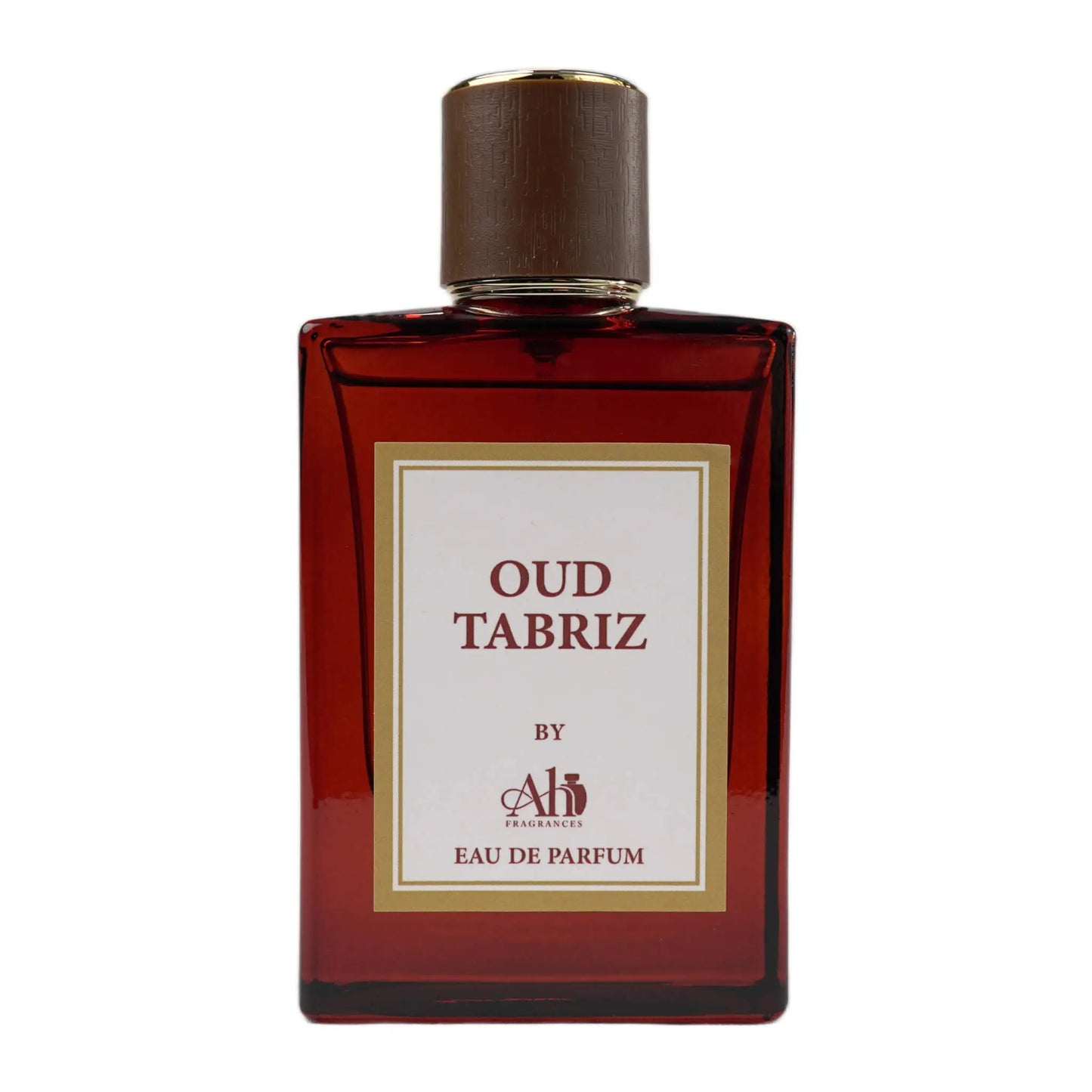 Oud Tabriz perfume bottle on a white background.